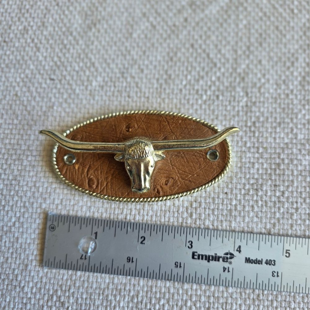 Vintage Handmade Leather Western Longhorn Belt Caddy